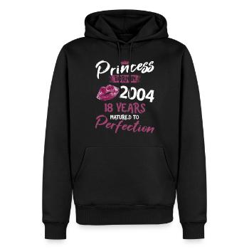 18ème anniversaire 18 ans de perfection Princesse 2004 - Sweat à capuche Premium bio Homme - noir - Devant - Nico (187cm)