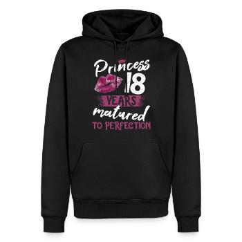 18 ans fille 18 bday Princesse 18 anniversaire - Sweat à capuche Premium bio Homme - noir - Devant - Nico (187cm)