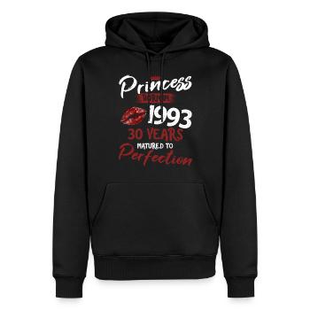 30ème anniversaire 30 ans de perfection Princesse 1993 - Sweat à capuche Premium bio Homme - noir - Devant - Nico (187cm)
