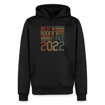 Meilleur colocataire depuis 2022 aimez vos colocataires - Sweat à capuche Premium bio Homme - noir - Devant - Nico (187cm)