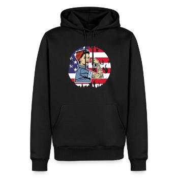 USA Amerika Amerikanisches Amerikaner Amerikanerin - Männer Premium Bio Hoodie - Schwarz - Vorne - Nico (187cm)