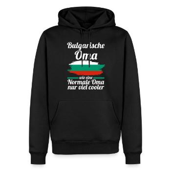 Balkan Bulgarin AmerikanischeOma Bulgarien - Männer Premium Bio Hoodie - Schwarz - Vorne - Nico (187cm)