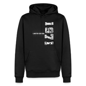 Limited Edition 1971 Geburtsjahr 1971 Geschenk - Männer Premium Bio Hoodie - Schwarz - Vorne - Nico (187cm)