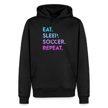 manger du sommeil soccer répéter - Sweat à capuche Premium bio Homme - noir - Devant - Nico (187cm)