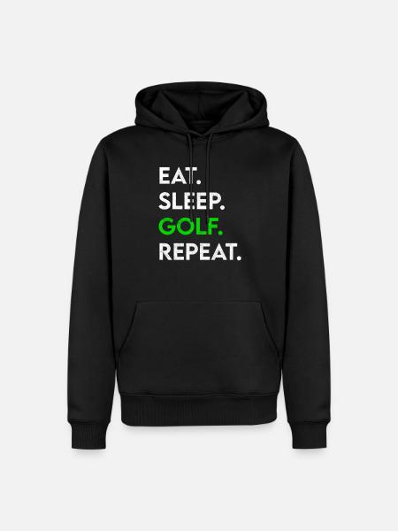 manger dormir golf répéter - Sweat à capuche Premium bio Homme - noir
