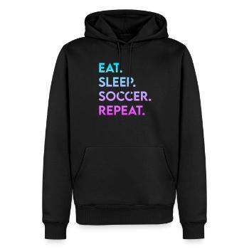 manger du sommeil soccer répéter - Sweat à capuche Premium bio Homme - noir - Devant - Nico (187cm)