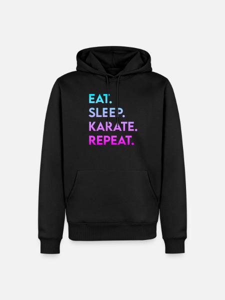 eat sleep karate repeat - Men’s Premium Organic Hoodie - black