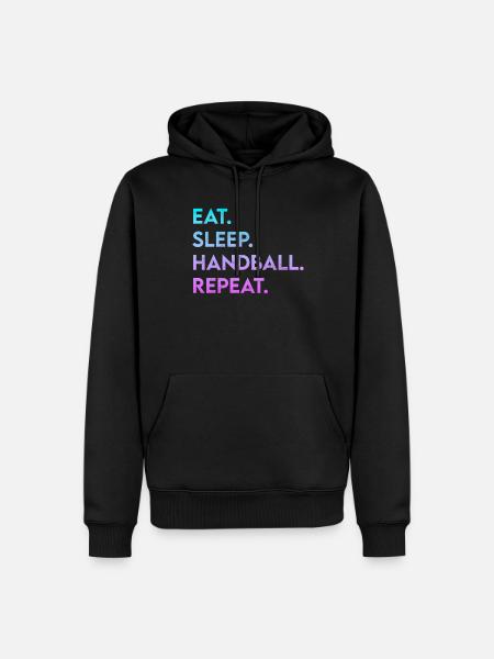 eat sleep handball repeat - Men’s Premium Organic Hoodie - black