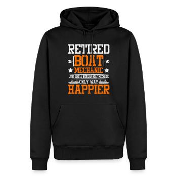 Retired boat mechanic - Men’s Premium Organic Hoodie - black - Front - Nico (187cm)