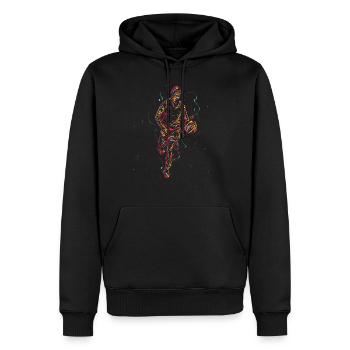 Basketball Basketballer - Men’s Premium Organic Hoodie - black - Front - Nico (187cm)
