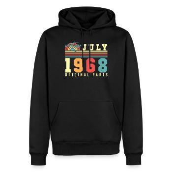 1968 Juli Retro - Männer Premium Bio Hoodie - Schwarz - Vorne - Nico (187cm)