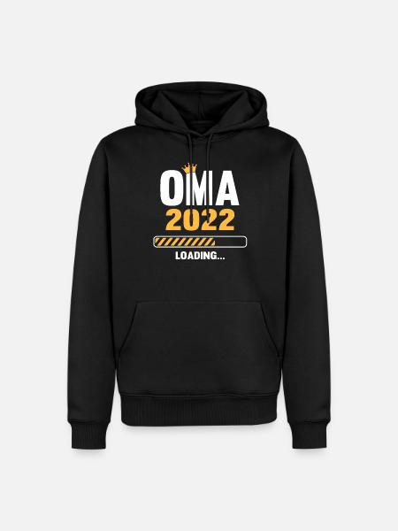 Oma 2022 Loading Schwangerschaftsankündigung - Männer Premium Bio Hoodie - Schwarz