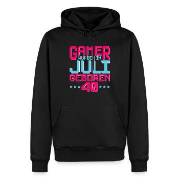 40. Geburtstag Juli Jahrgang 1982 Gamer - Männer Premium Bio Hoodie - Schwarz - Vorne - Nico (187cm)