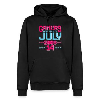 14. Geburtstag Juli Jahrgang 2008 Gamer - Männer Premium Bio Hoodie - Schwarz - Vorne - Nico (187cm)