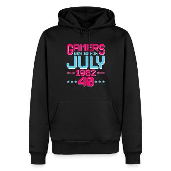 40. Geburtstag Juli Jahrgang 1982 Gamer - Männer Premium Bio Hoodie - Schwarz - Vorne - Nico (187cm)