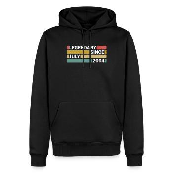 18ème anniversaire Juillet millésime 2004 idée cadeau - Sweat à capuche Premium bio Homme - noir - Devant - Nico (187cm)