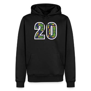 20 Zahl Grün - Männer Premium Bio Hoodie - Schwarz - Vorne - Nico (187cm)