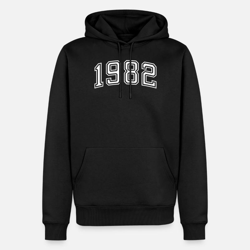 1982 - Sweat à capuche Premium bio Homme - noir