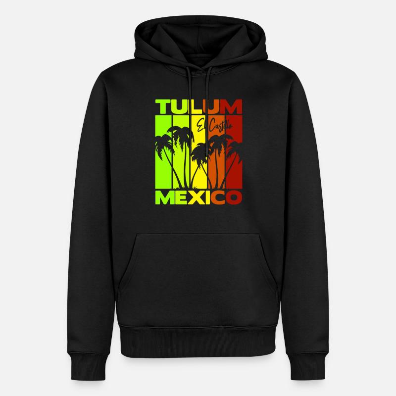 Tulum El Castillo Mexique - Sweat à capuche Premium bio Homme - noir
