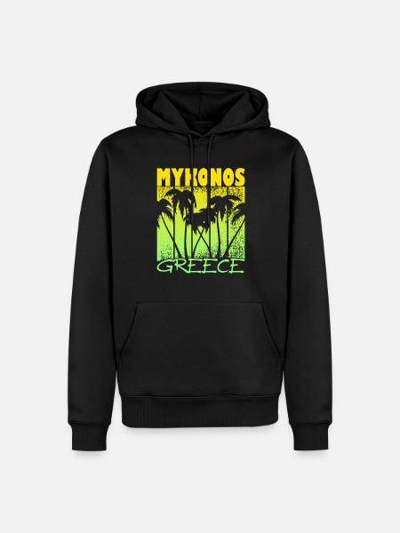 Mykonos Greece Sunset - Men’s Premium Organic Hoodie - black