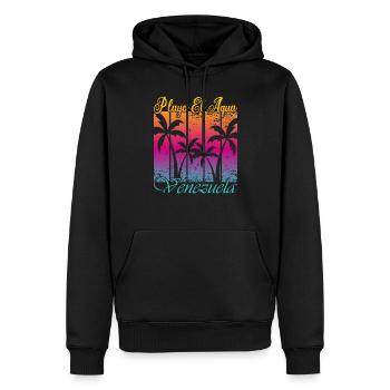 Playa El Aqua Venezuela - Männer Premium Bio Hoodie - Schwarz - Vorne - Nico (187cm)