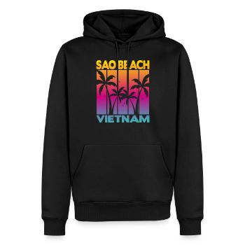 Sao Beach Vietnam - Männer Premium Bio Hoodie - Schwarz - Vorne - Nico (187cm)