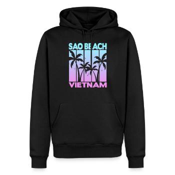 Sao Beach Vietnam - Männer Premium Bio Hoodie - Schwarz - Vorne - Nico (187cm)