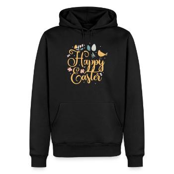 Joyeux Easter Easter Egg Dictons Lapin de Pâques - Sweat à capuche Premium bio Homme - noir - Devant - Nico (187cm)