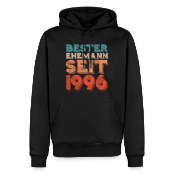 Vintage Bester Ehemann Seit 1996 - Männer Premium Bio Hoodie - Schwarz - Vorne - Nico (187cm)