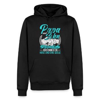 Vintage Papa Sohn Spruch Vater Sohn Partnerlook - Männer Premium Bio Hoodie - Schwarz - Vorne - Nico (187cm)