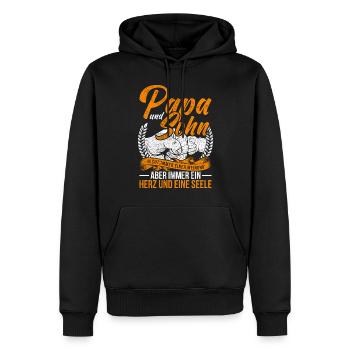 Vintage Papa Sohn Spruch Vater Sohn Partnerlook - Männer Premium Bio Hoodie - Schwarz - Vorne - Nico (187cm)