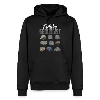 Futur géologue Géologie Étudiant En géologie Profession - Sweat à capuche Premium bio Homme - noir - Devant - Nico (187cm)