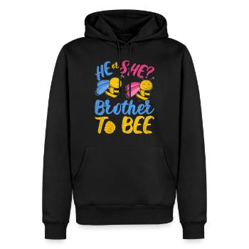 Vintage He Or She Brother To Be - Männer Premium Bio Hoodie - Schwarz - Vorne - Nico (187cm)