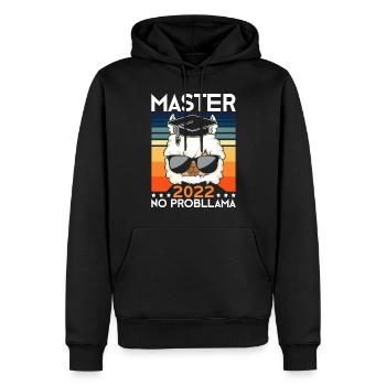 Master 2022 No Probllama Spruch Master - Männer Premium Bio Hoodie - Schwarz - Vorne - Nico (187cm)