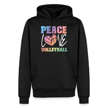 Joueur de volleyball Équipe Peace Love - Sweat à capuche Premium bio Homme - noir - Devant - Nico (187cm)