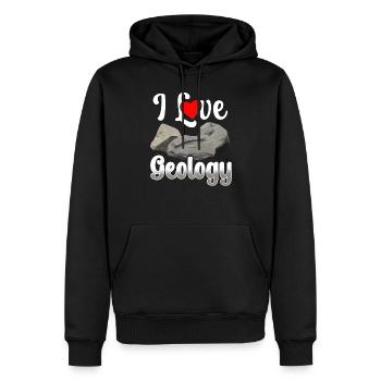J’adore la géologie géologie étudiant géologue profession - Sweat à capuche Premium bio Homme - noir - Devant - Nico (187cm)