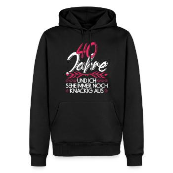 Vierzigster Geburtstag Geschenk 40 Damen - Männer Premium Bio Hoodie - Schwarz - Vorne - Nico (187cm)