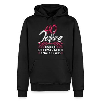 Vierzigster Geburtstag Geschenk 40 Damen - Männer Premium Bio Hoodie - Schwarz - Vorne - Nico (187cm)