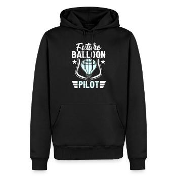 Futur pilote de ballon Vol en montgolfière Montgolfière - Sweat à capuche Premium bio Homme - noir - Devant - Nico (187cm)