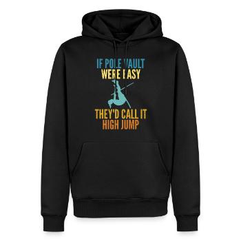 Perchiste pour le saut à la perche - Sweat à capuche Premium bio Homme - noir - Devant - Nico (187cm)