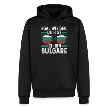 Balkan Bulgare Bulgarisches Bulgarien - Männer Premium Bio Hoodie - Schwarz - Vorne - Nico (187cm)