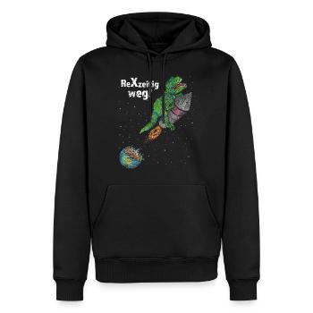 Klimaschutz Umwelt No Planet Dino T-Rex - Männer Premium Bio Hoodie - Schwarz - Vorne - Nico (187cm)