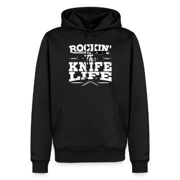 Messersammler-design Für Einen Messersammler - Männer Premium Bio Hoodie - Schwarz - Vorne - Nico (187cm)