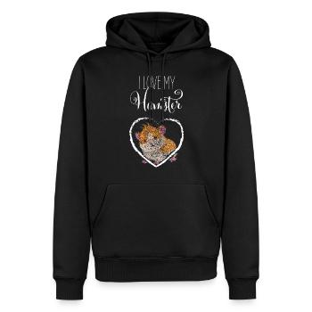 Hamster amoureux Hamster - Sweat à capuche Premium bio Homme - noir - Devant - Nico (187cm)