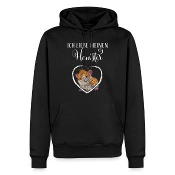Hamsterliebe Hamster Goldhamster - Männer Premium Bio Hoodie - Schwarz - Vorne - Nico (187cm)