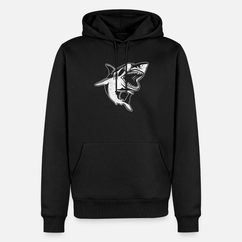 Requin Grand requin blanc - Sweat à capuche Premium bio Homme - noir