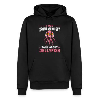 Je peux parler spontanément de méduses - Sweat à capuche Premium bio Homme - noir - Devant - Nico (187cm)