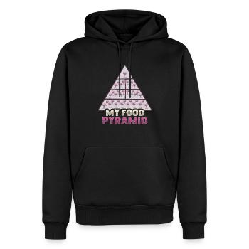 Lustiges Lebensmittelpyramide Rotweintrinker - Männer Premium Bio Hoodie - Schwarz - Vorne - Nico (187cm)