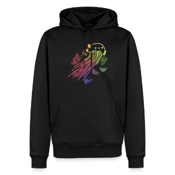 Méduses Papillons Méduses Amoureux Méduses Méduses - Sweat à capuche Premium bio Homme - noir - Devant - Nico (187cm)