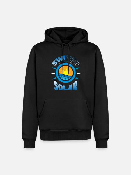 Switch to Solar - Männer Premium Bio Hoodie - Schwarz
